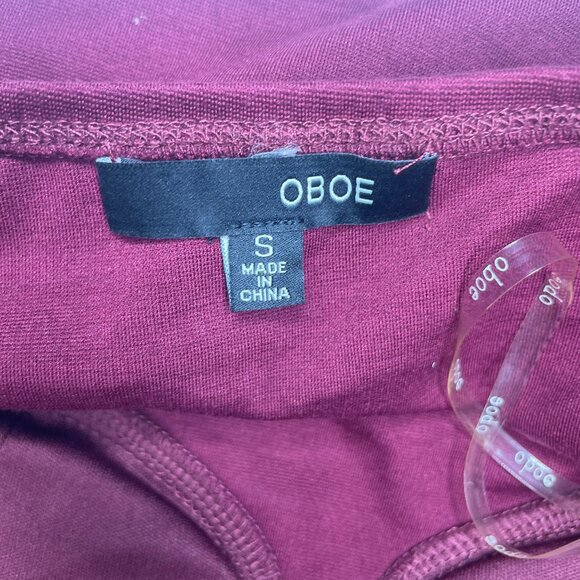 Oboe Burgundy Halter Asymmetrical Front Pullover Mini Dress Barbiecore Sexy Sm - Picture 12 of 14